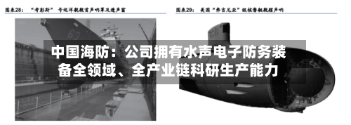 中国海防:公司拥有水声电子防务装备全领域、全产业链科研生产能力